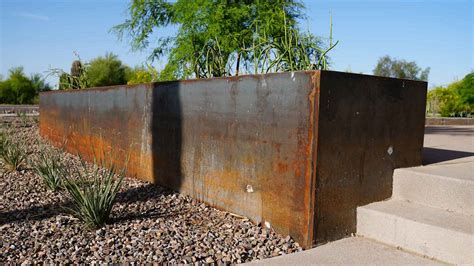 corten steel box footing|corten steel planter boxes.